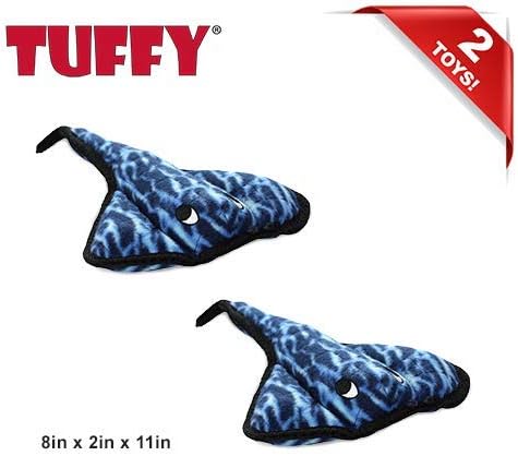 TUFFY - World's Tuffest Soft Dog Toy - Ocean Stingray - Squeakers - Multiple Layers. Made Durable, Strong & Tough. Interactive Play (Tug, Toss & Fetch). Machine Washable & Floats. (2 Pack)