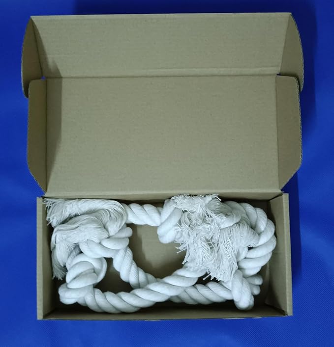 35" Dog Tug Toy β Strong 5-Knot White Cotton Rope for Active Chewers, Washable & Safe, Great for Indoor & Outdoor Play, Dental Cleaning, Medium & Large Dogs (22β88 lbs)