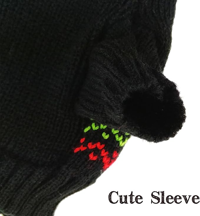 PETCARE Dog Christmas Sweater Black Ugly Funny Cute Cartoon Reindeer Cat Sweaters Jumper Holiday Dog Clothes Puppy Sweaters for Small Medium Large Dogs Fall Winter Outfits Xmas Dogs Costume,XX-Large