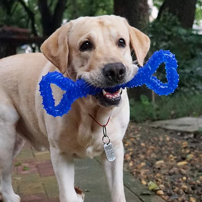 Durable Dog Chew Toys 13 Inch Bone Shape Extra Large Dog Toys with Convex Design Strong Tug Toy for Aggressive Chewers Medium and Large Dogs Tooth Cleaning