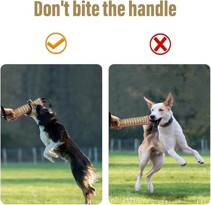 Storystore Dog Tug Toy Dog Training Bite Pillow Jute Bite Toy - Best for Tug of War, Puppy Training Interactive Play - Interactive Toys for Small and Medium Dogs