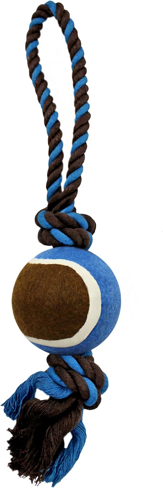 Dog Rope Toy with Tennis Ball, Nylon Rope with Balls, Fun Tug of War Toy for Dogs, Tough Dog Toy for Aggressive Chewers, Eskimo, Terrier, Beagle & More (3 Set Rope Dog Toy Blue Ball)