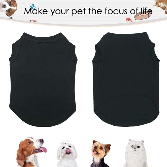Dog Shirts Pet Clothes Blank Clothing, 3pcs Puppy Vest T-Shirts Cat Apparel Vests Cotton Doggy Shirt Soft and Breathable Outfits for Small Extra Small Medium Large Dogs