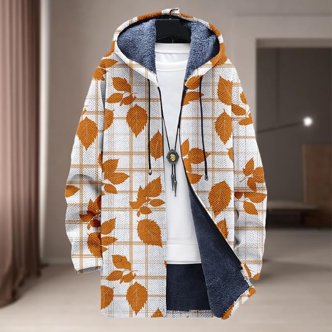 Oversized Full Zip Hoodie for Men Sherpa Fleece Lined Jacket with Hood Soft Warm Winter Coat with Pockets