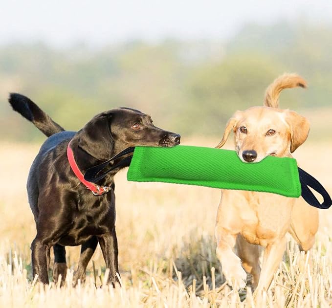 Clysoru Dog Tug Toy Dog,Double Pack Tough Jute Bite Pillow Training Equipment - Puppy to Large Dogs Interactive Toy.
