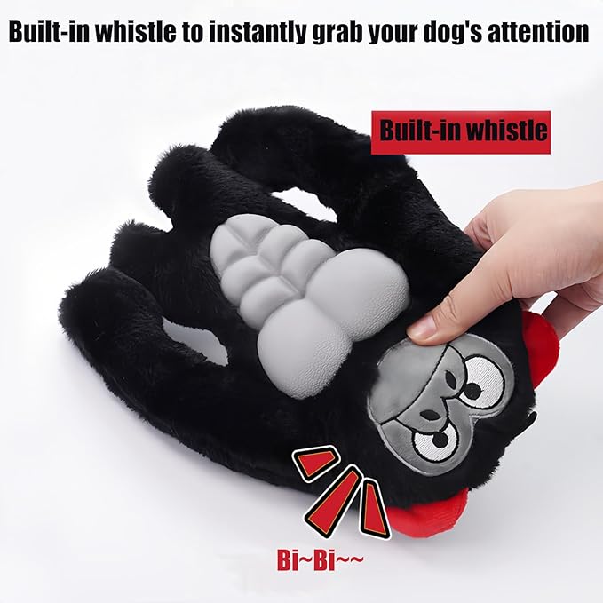 Tough Dog Toys for Heavy Chewers, Interactive Plush Dog Chew Toys with Rubber Muscles, Squeak Dog Toys for Aggressive Chewers, Dog Toy for Small Medium Large Breed (Hercules Cow)