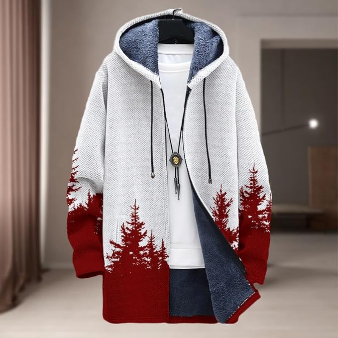 Oversized Full Zip Hoodie for Men Sherpa Fleece Lined Jacket with Hood Soft Warm Winter Coat with Pockets
