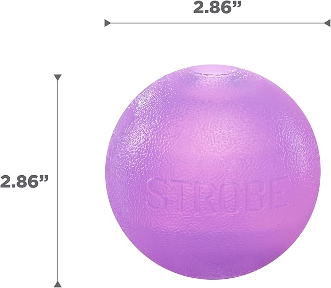Outward Hound by Planet Dog Strobe Light Up LED Ball Dog Toy, Purple
