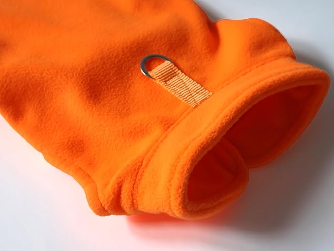 JACKO & CO - Fleece Vest Dog Sweater with Leash Ring - Soft, Warm & Lightweight Pullover Coat for Small & Medium Dogs, Puppies & Cats - Cozy Fall/Winter/Spring Pet Jacket (Pumpkin, X-Large 17-25lbs)