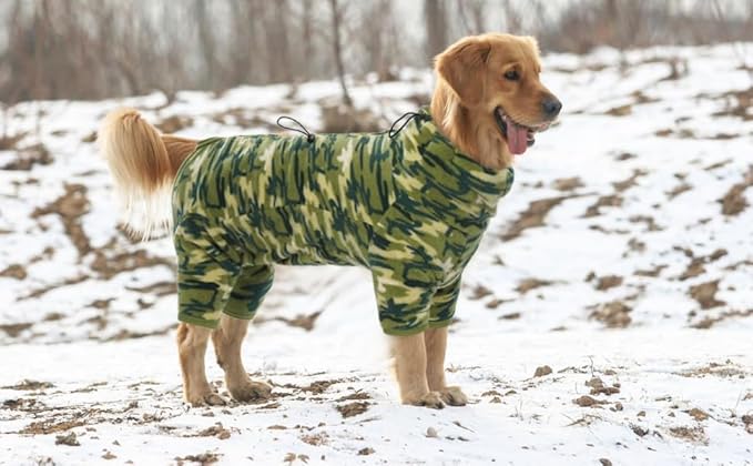 ROZKITCH Small Dog Camo Coat, Pet Windproof Warm Cold Weather Jacket Vest with Luminous Zipper, Jumpsuit Apparel Outfit Clothes for Small Medium Large Dog Camo S