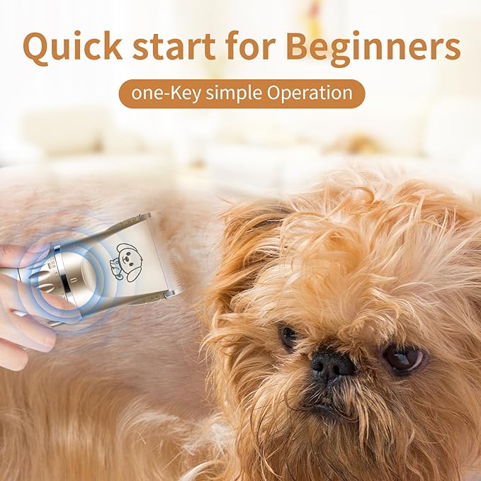 Dog Grooming Clippers, Low Noise, 2-Speed Quiet Dog Grooming Kit Rechargeable Cordless Pet Hair Clipper Trimmer Shaver for Small and Large Dogs Cats Animals