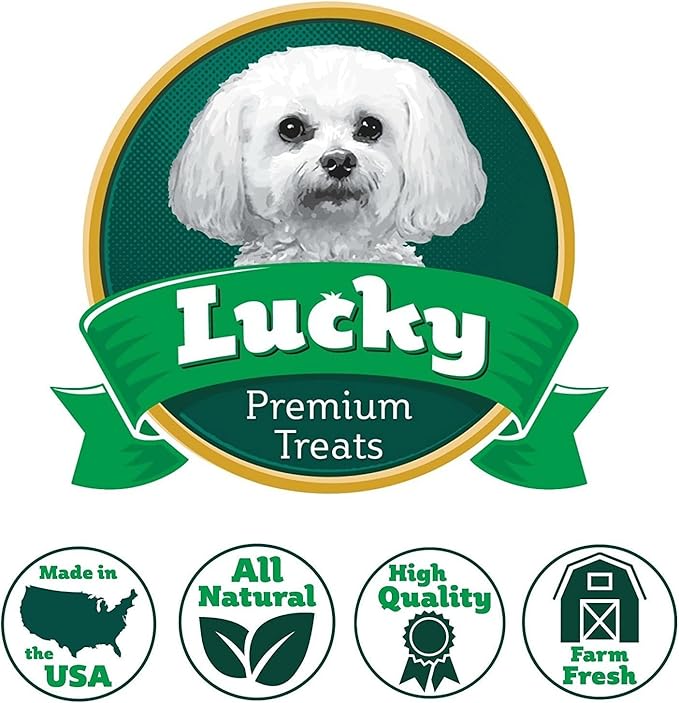Lucky Premium Apple Rings – Thin, Crispy, All Natural Jerky Apple Treats for Dogs, Vegetarian Dog Treats with Real Fruit (32 oz)