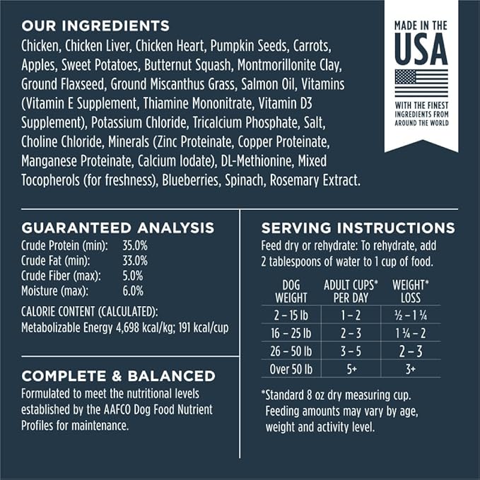Instinct Freeze Dried Raw Meals, Natural Dry Dog Food, Grain Free - Cage Free Chicken, 3 oz. Bag