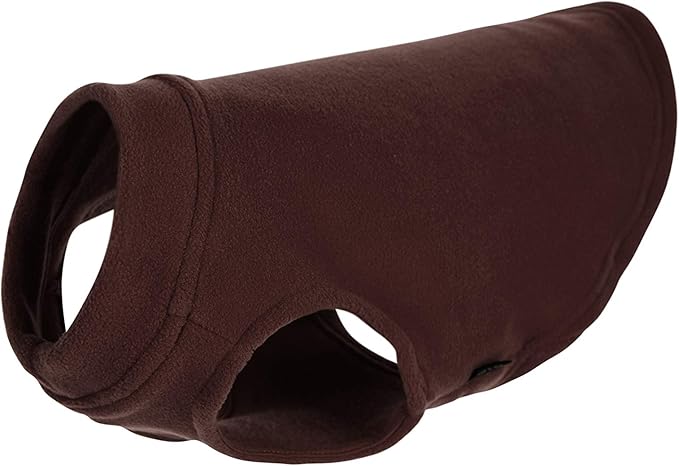 Gooby Stretch Fleece Vest Dog Sweater - Brown, Medium - Warm Pullover Super Stretchy Fleece Dog Jacket for Small to Large Dogs