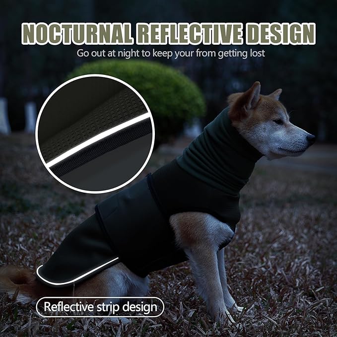 Dog Anxiety Vest,Pet Calming Hoodie Breathable Dog Anti-Anxiety Jacket for Thunder Fireworks and Separation,Green XL