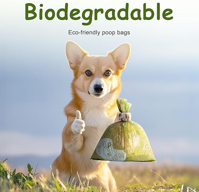 Poop Bags for Dogs - Leak Proof Waste Bags 160 Count Lavender scented Green Refill Rolls with Dispenser