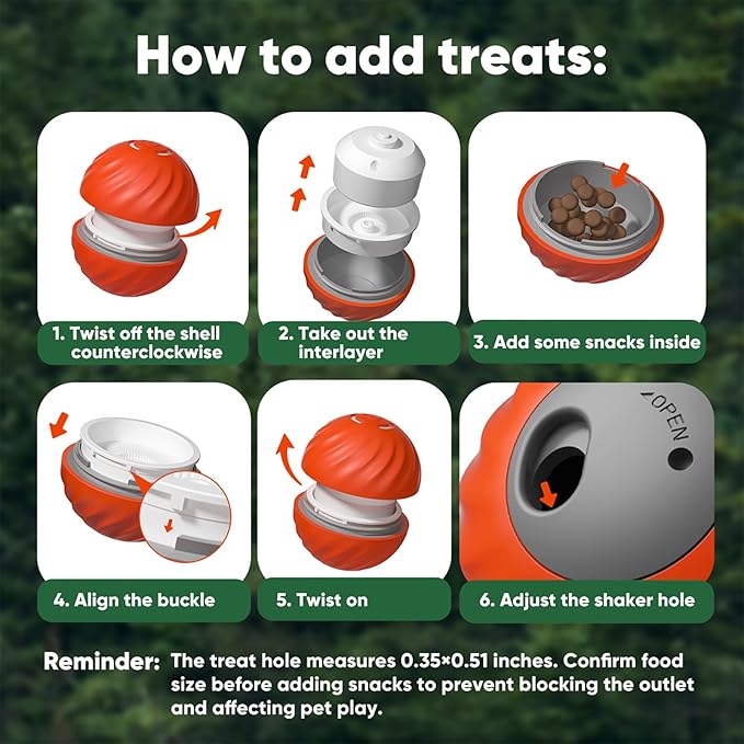 Interactive Dog Toys, Zoomie 2.0 Buddy, Treat Dispensing Dog Puzzle Toy, Dog Treat Ball, Durable Motion Activated Moving Dog Toy for Puppy Small Medium Large Dogs, USB Rechargeable