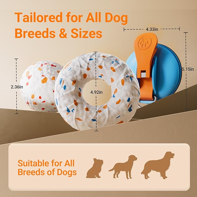 Aktor E-TPU Dog Balls, Interactive Dog Toys Tug of War, Teething Toys for Boredom to Keep Them Busy, Indestructible Dogs Toy for Dogs 2 Types (5 inch, Orange-Blue)