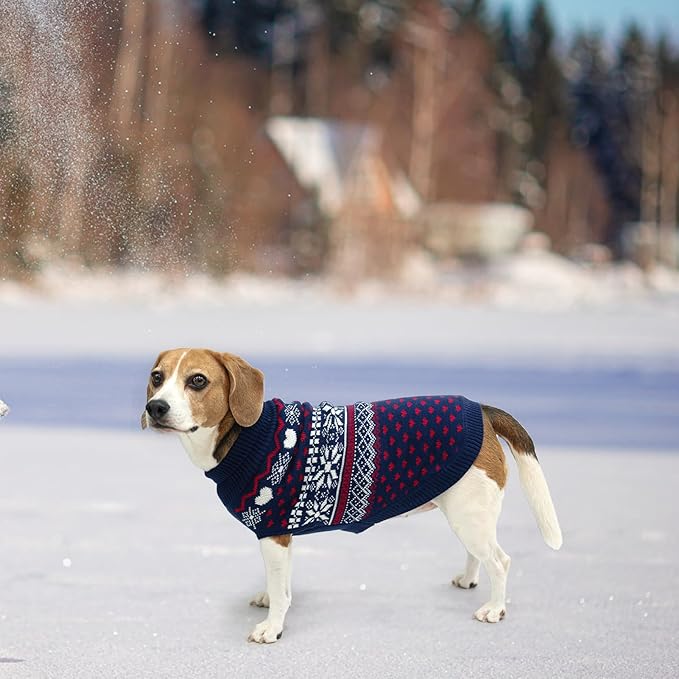 SCENEREAL XL Dog Sweaters Male and Female, Soft, Warm Turtleneck Extra Large Dog Sweater, Knitted Ugly Dog Christmas Outfits, Argyle Winter Clothes for Walking Outdoor