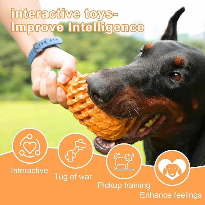 Small Dog Toys - Pineapple Tough, Indestructible Toys for Aggressive Chewers