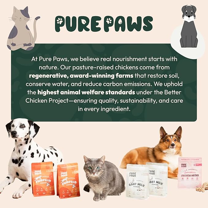 Freeze-Dried Chicken Necks for Dogs & Cats, Single Ingredient, High Protein Dog Treat, Regeneratively Raised Poultry, Grain-Free, No Additives, Supports Dental & Joint Health, 9 oz