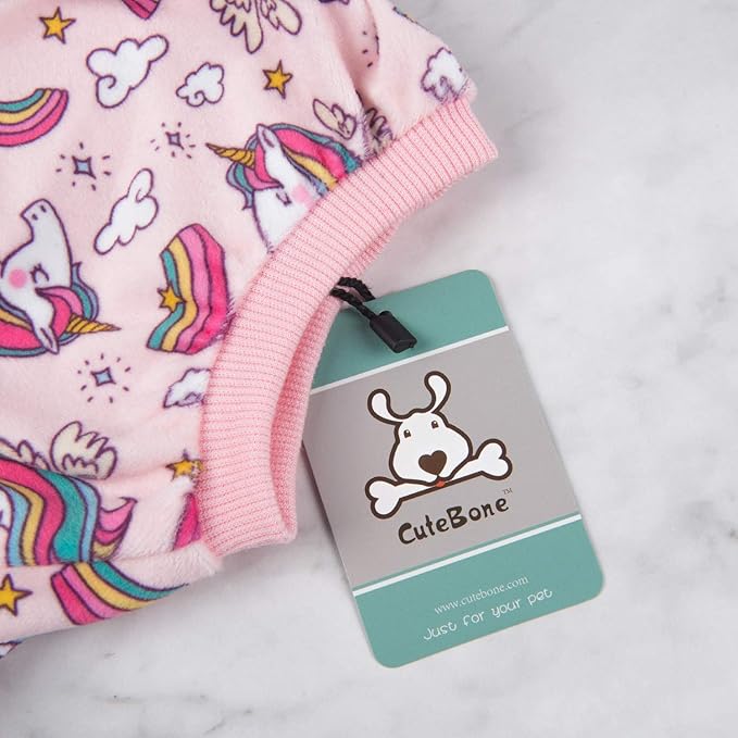 CuteBone Small Dogs Outfit Soft Puppy Onesies Pjs Dog Pajamas Pet Coat Cat Apparel Comfy Doggie Jumpsuit Bodysuit for All Seasons P67L