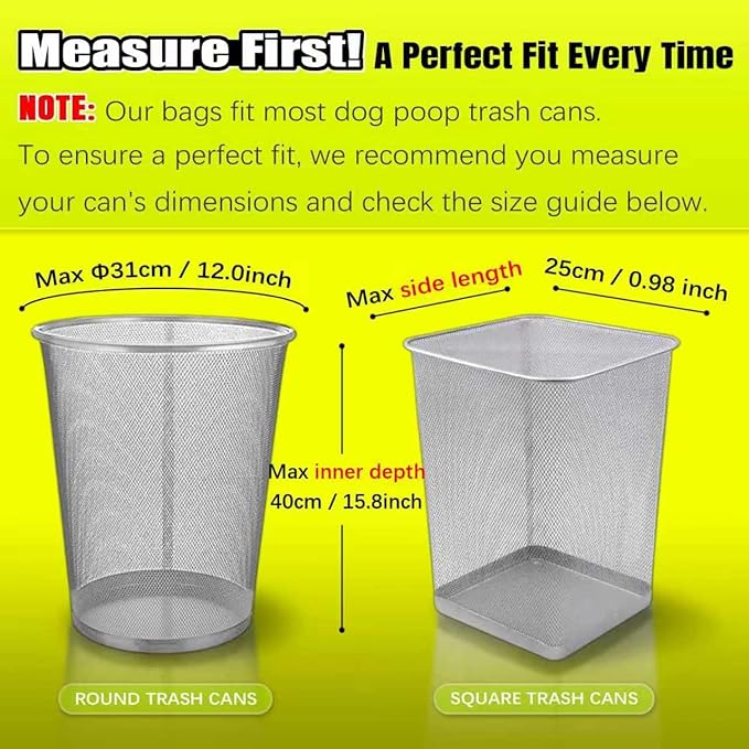 Dog Poop Bags, 20L / 5.3 Gal Replacement Dog Poop Bag - 75 PCS Leak-Proof & Tear-Resistant Bags for Most Pet Waste Trash Cans