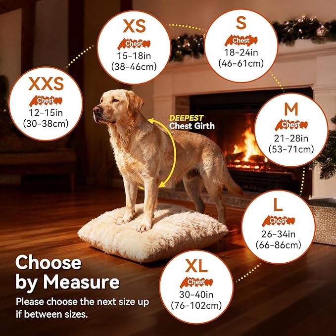 VIVAGLORY Softjoy Dog Coat, Dog Jacket for Winter & Christmas, Coat with Harness Hole & Velcro Closure, Reversible Plaid Checkered Warm Fluffy Heavy Duty for Puppy, M, Coffee