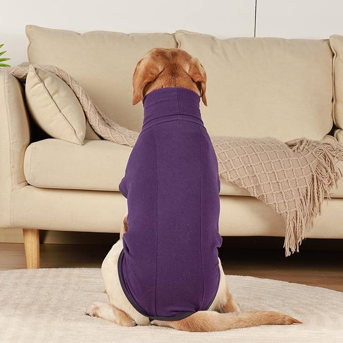 ROZKITCH Dog Sweaters for Small Dogs Male, Pet Windproof Warm Cold Weather Jacket Vest Cozy Jumpsuit Apparel Outfit Clothes for Walking Hiking Travel Sleep Purple S