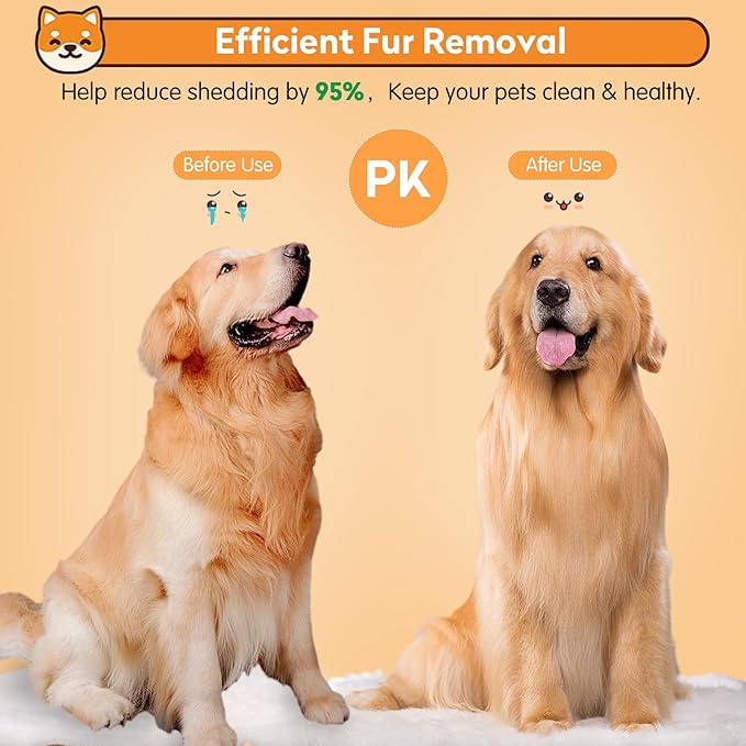Dog & Cat Brush, Self Cleaning Slicker Brush for Pets, Upgraded Dog Brush for Shedding Massaging and Grooming, Removes Loose Undercoat & Portable Comb for Long Short Haired Dogs(Pink)