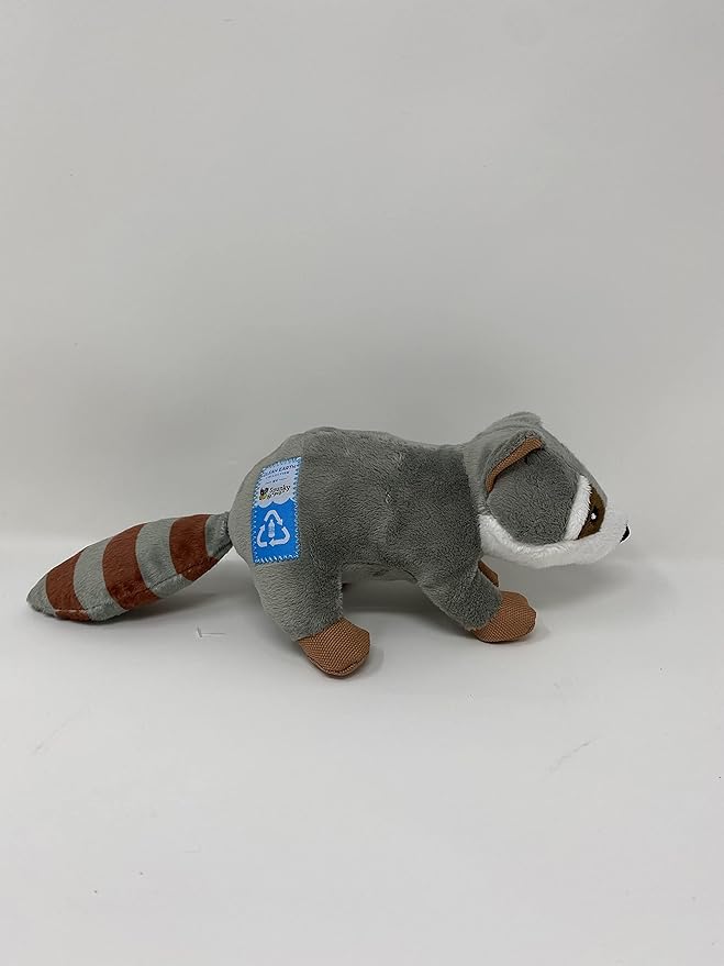Spunky Pup Clean Earth Plush Raccoon | Made from 100% Recycled Water Bottles | Small,Gray,7261