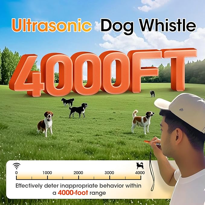 KIVORA 4 Pack Dog Whistle to Stop Barking Neighbors Dog,304 Stainless Steel Adjustable Ultrasonic Silent Dog Training Whistle for Recall & Bark Control,Professional Whistle Suitable for All Dogs