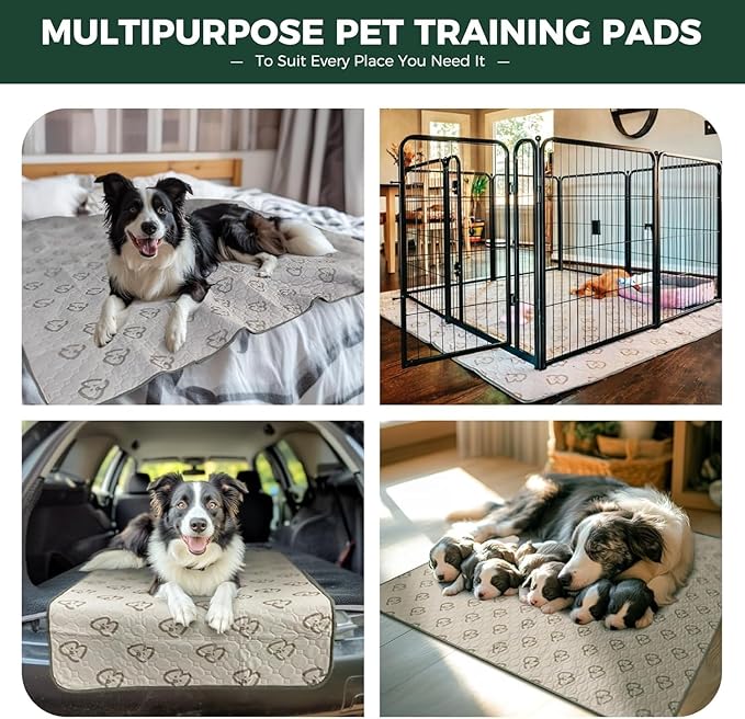FXW Washable Pee Pads for Dogs, Puppy Pads with Super Absorbent, Specifically Designed for FXW Rollick/Homeplus 32/40/45inch 6 Panels Dog Playpen, 35" Hexagon, Khaki, 1 Pack