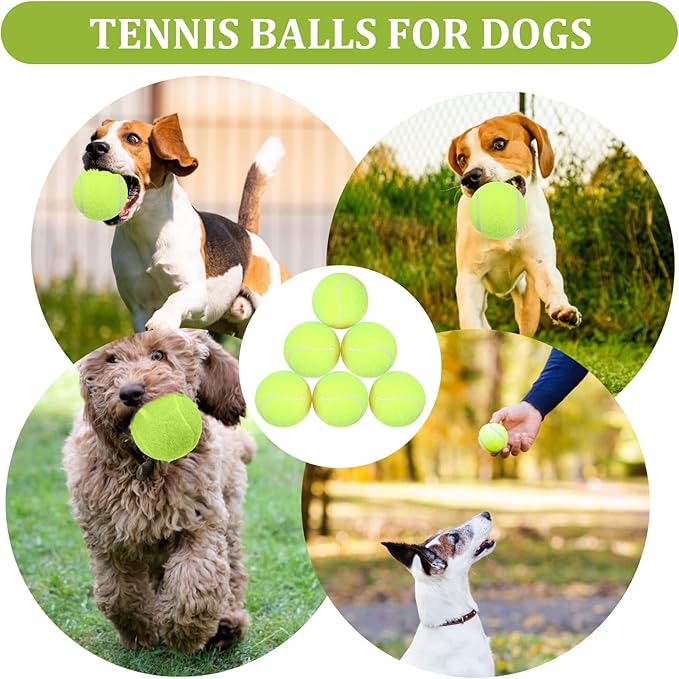 DIVINA VITAE 20Pcs Small Tennis Balls for Dogs, 2 Inch Colorful Mini Tennis Balls Fits All 2 Inch Dog Ball Launchers(Yelllow)