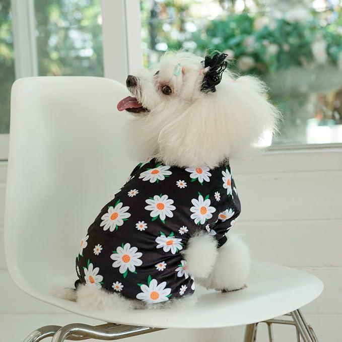 CuteBone Small Dogs Outfit Soft Puppy Onesies Pjs Dog Pajamas Pet Coat Cat Apparel Comfy Doggie Jumpsuit Bodysuit for All Seasons P221S