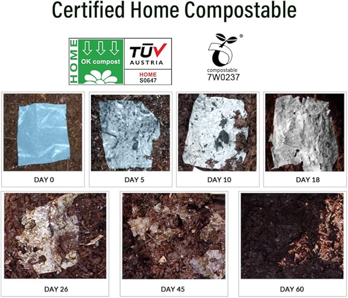 180 Biodegradable Poop Bags for Dogs, Cornstarch-Based Home Compostable Pet Waste Bags, Eco-Friendly Cat Litter Bags Refill, ASTM D6400 EN13432 Certified