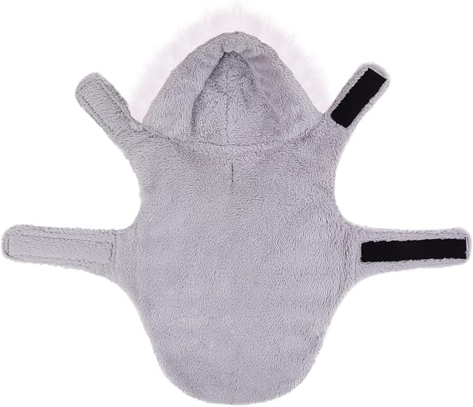 HDE Dog Puffer Jacket Fleece Lined Warm Dog Parka Winter Coat with Harness Hole Pink Stripe - L