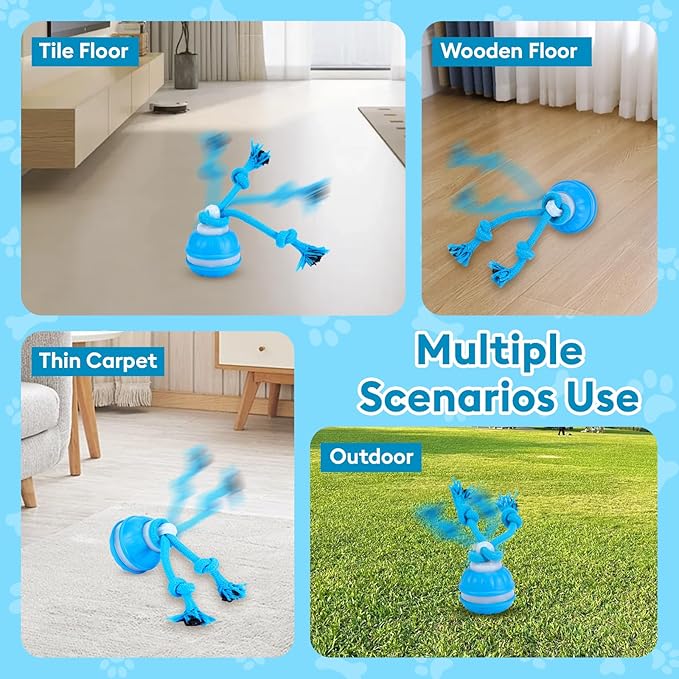 Interactive Dog Toy with Automatic Motion-Activated Squeaky Sound & Stimulation, Durable Puppy Chew Toys for Small/Medium Dogs โ Training Treat Ball for Boredom, Anxiety Relief, and Teething Puppies