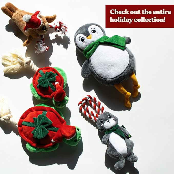 Dog Toys | Holiday Plush Toy Penguin Stuffed Animal for Dogs | Medium Eco Friendly Toy - Easy to Clean and Made from Non Toxic Materials