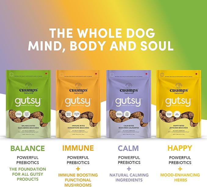 CRUMPS NATURALS Gutsy-Calm Bites 10oz/284g, Dog Treats, Supplements