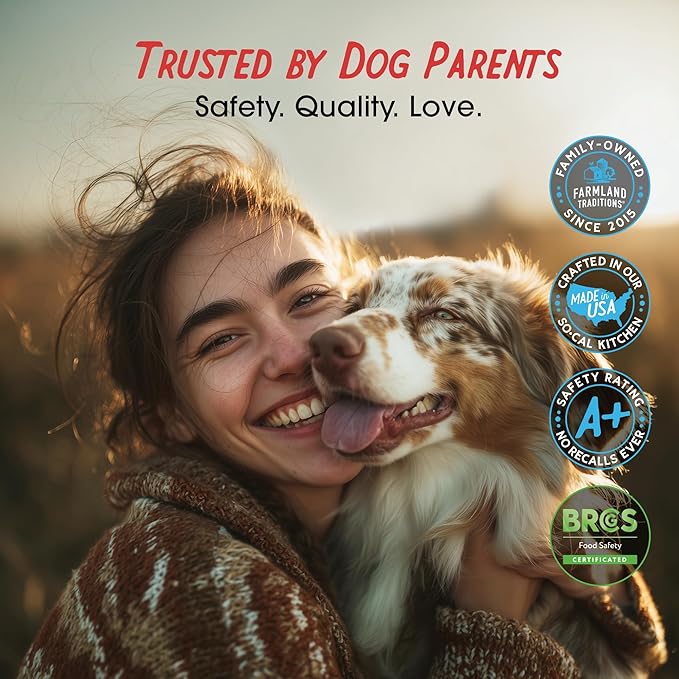 Farmland Traditions Dogs Love Beef Jerky Dog Treats, All Natural, Grain-Free, High Protein Training Treats, 2 Pound Bag