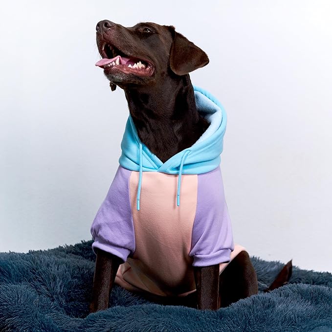 Tuff Pupper Dog Hoodie | Premium Quality 100% Organic Cotton | Ultra Soft Interior for Superior Comfort | Elastic Cuffs & Drawstring for Warmth | Stretch Fit Suitable for All Breeds (Pastel, 3XL)