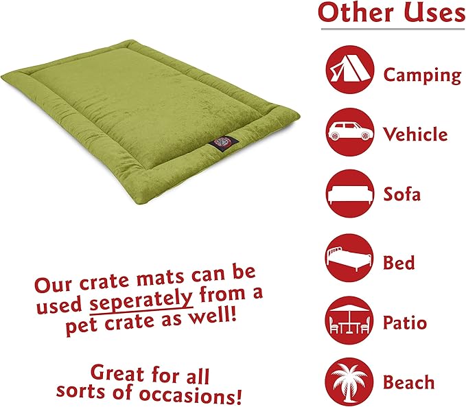 Majestic Pet Orthopedic Memory Foam Dog Crate Mat - Plush Pet Bed Pad for Crates & Kennels | USA Crafted | 42"x26" Villa Apple