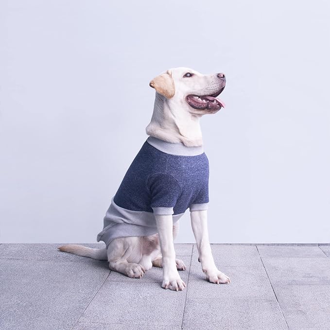 Extra Large Dog Sweaters Warm Clothes Pullover Sweatshirts for Labrador Rottweiler Great Dane, Blue Grey, 4X-Large
