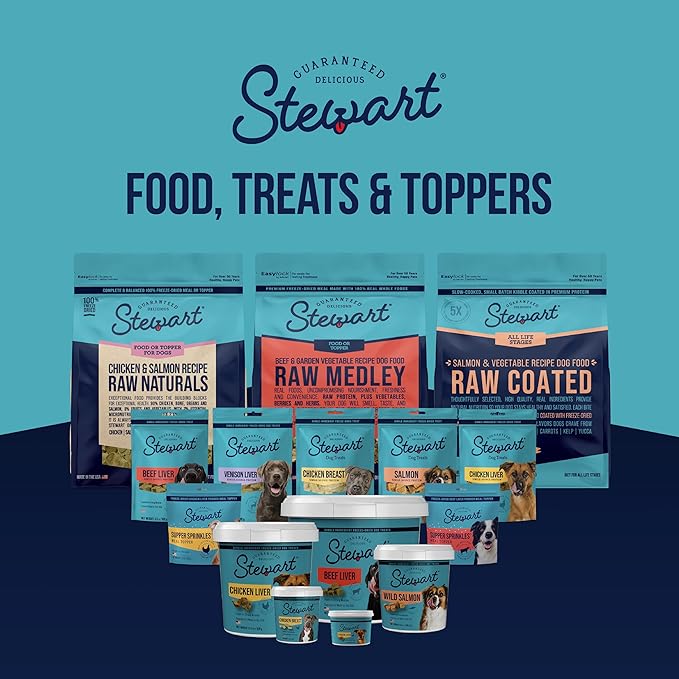 Stewart Chicken Breast Dog Treats, 3 oz, ~55 Pieces, Freeze Dried Raw, Single Ingredient, 74% Protein Training Treats or Meal Topper in a Resealable Tub, Grain Free, Gluten Free
