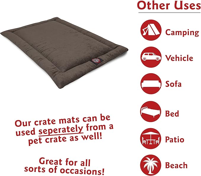 Majestic Pet Orthopedic Memory Foam Dog Crate Mat - Plush Pet Bed Pad for Crates & Kennels | USA Crafted | 36"x23" Villa Storm