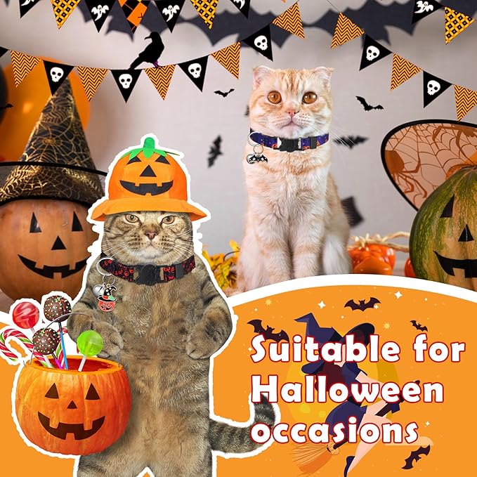 Talltalk 15 Pcs Holiday Cat Collars Thanksgiving Christmas Adjustable Breakaway Cat Collars Bundle with Plastic Buckle for Fall Seasonal Holiday Pet Kitten