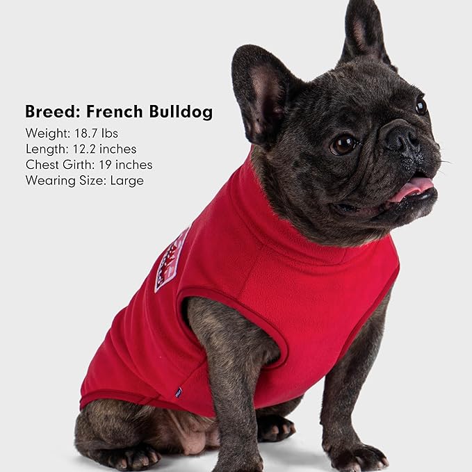cyeollo Fleece Dog Sweater, Turtleneck Dog Sweatshirt Stretchy Pullover Fleece Vest Warm Winter Fall Clothes for Small Dogs Boy Girl Puppy Pet Apparel, Red S