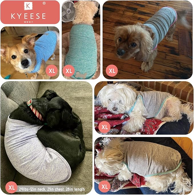 KYEESE 2Pack Dog Shirts Small with Reflective Label Soft Tank Top Quick Dry for Small Dogs Sun Protection Pet T Shirt Stretchy Sleeveless Pet Vest Lightweight Dog Clothes, X-Large