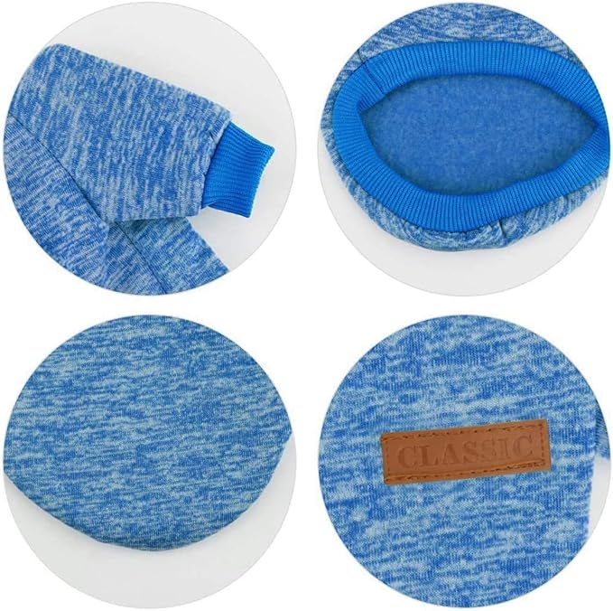 Idepet Pet Dog Classic Knitwear Sweater,Fleece Coat for Small,Medium Dog,Warm Pet Dog Cat Clothes,Soft Puppy Customes (XS, Blue)